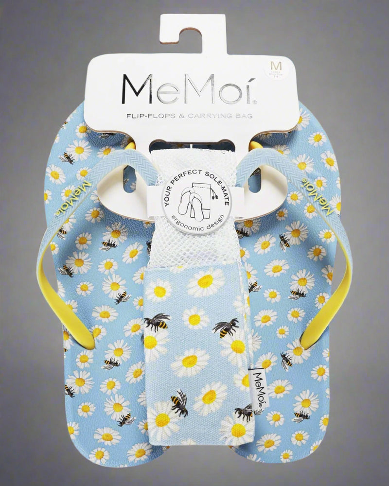 Women's Daisies Flip Flops & Mesh Bag Set