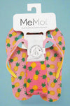 Women's Pineapple Flip Flops & Mesh Bag Set