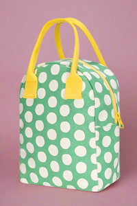 Zipper Lunch Bag - Dot Spring Green