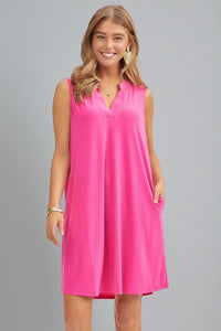 Solid Sleeveless Lizzy Dress - Pink