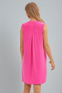 Solid Sleeveless Lizzy Dress - Pink