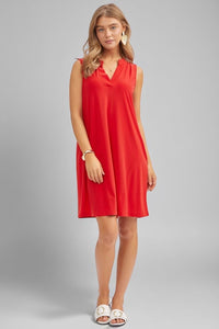 Solid Sleeveless Lizzy Dress - Red
