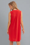 Solid Sleeveless Lizzy Dress - Red