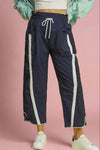 Cropped Windbreaker Pants - Navy