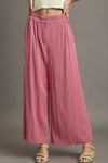 Pleated Detail Elastic Trouser - Rose