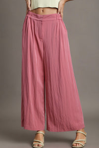 Pleated Detail Elastic Trouser - Rose
