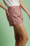 Stone Washed Shorts - Light Mauve