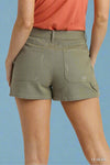 Stone Washed Shorts - Light Olive