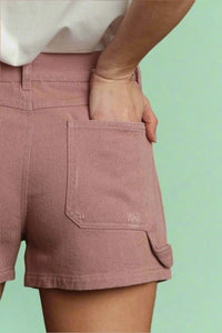 Stone Washed Shorts - Light Mauve