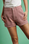 Stone Washed Shorts - Light Mauve