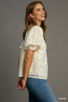 Floral Lace Top - Cream