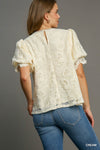 Floral Lace Top - Cream
