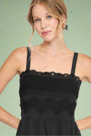 Lace Sleeveless Midi Dress - Black