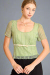 Floral Knit Top - Mint