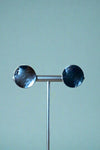 Disc Clip Earrings Hematite