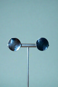 Disc Clip Earrings Hematite
