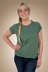 Gwen Cabbage Hem Tee Bamboo Green