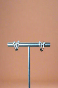 Shooting Stars Stud Earrings Silver