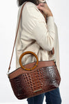 Phoebe Faux Crocodile Tote