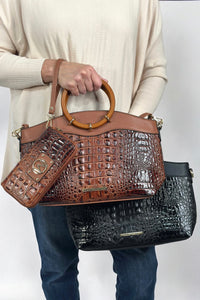 Phoebe Faux Crocodile Tote