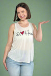Peace Love Fashion Tank - White