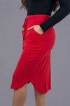 Tulip Hem Skirt - Ruby