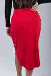 Tulip Hem Skirt - Ruby