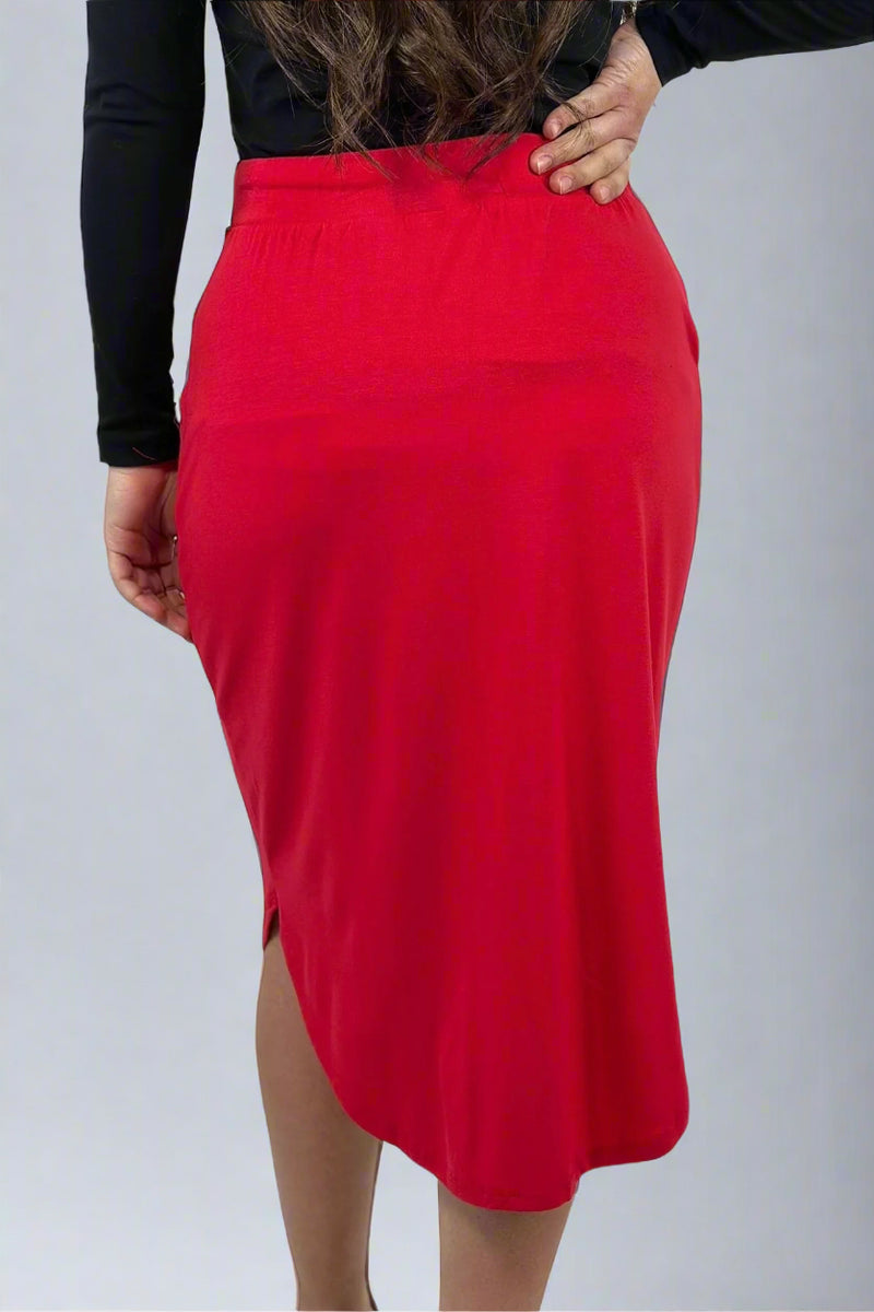 Tulip Hem Skirt - Ruby