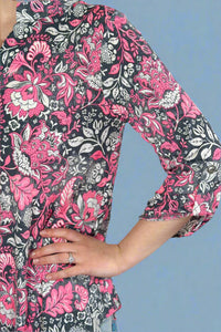 Lizzy Top - Charcoal Pink