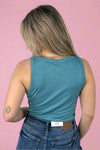 Soft Ribbed Fitted Tank - Teal