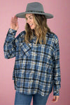 Laura Plaid Washed Flannel Blue