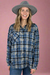 Laura Plaid Washed Flannel Blue