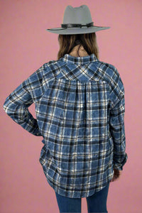 Laura Plaid Washed Flannel Blue