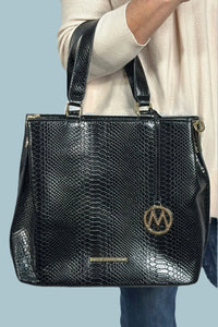 Beryl Snake Embossed Tote Bag