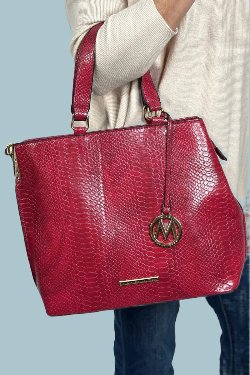 Beryl Snake Embossed Tote Bag