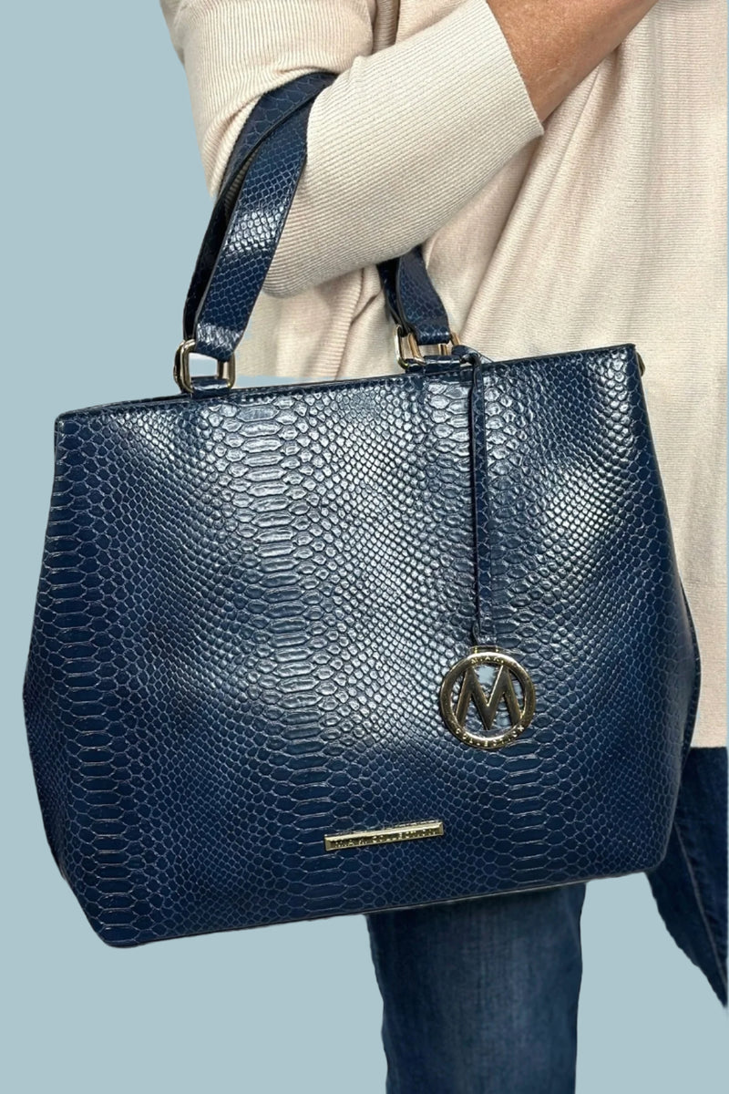 Beryl Snake Embossed Tote Bag