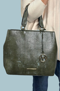 Beryl Snake Embossed Tote Bag