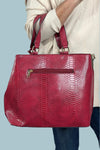 Beryl Snake Embossed Tote Bag