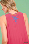 Tiered Sleeveless Maxi Dress - Hot Pink