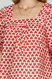 Short Sleeve Puff Heart Top