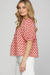 Short Sleeve Puff Heart Top