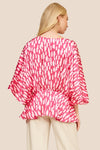 Peplum Cut Top Pink Splash