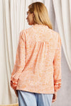Embroidered Ruffle Neck Top Apricot