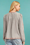 Grey Stripe Embroidered Yolk