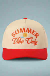 Summer Vibe Only Two-Tone Trucker Hat - Red