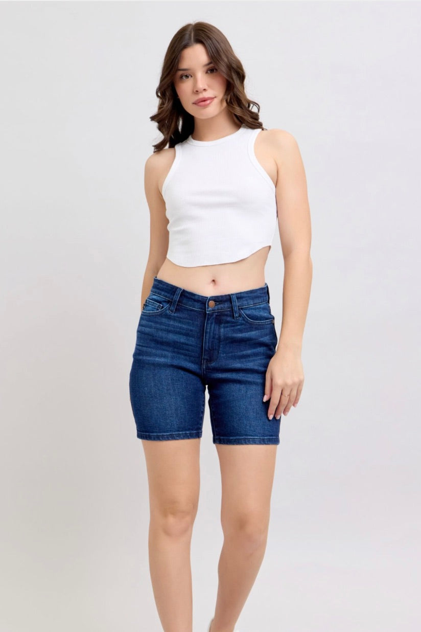 V-Front Dark Wash Bermuda