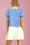 Luxeknit Half Zip Mini Dress - Blue