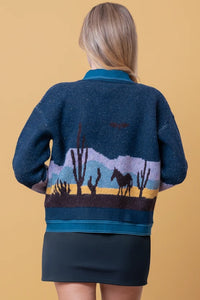 Desert Denim Sweater Jacket