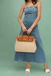 Bertha Straw & Woven Satchel Bag