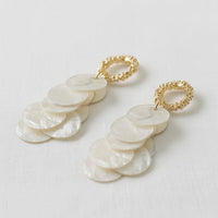 French Style Shell Tassel Drop Earrings